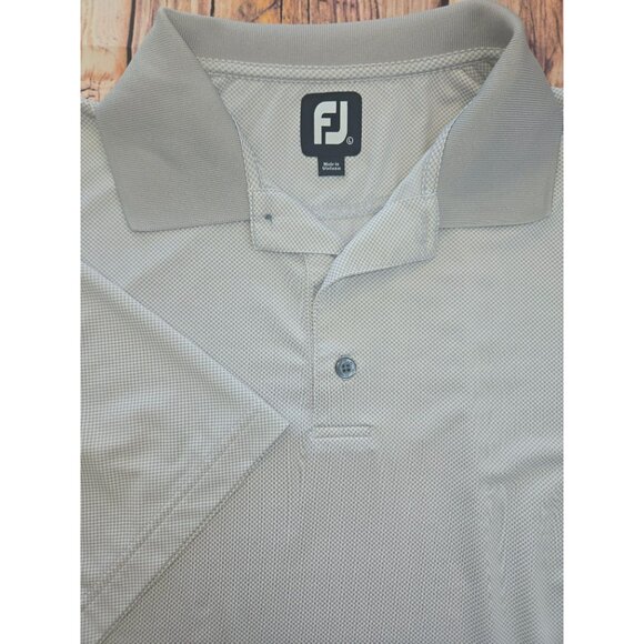 FootJoy Mens Light Gray Polo Shirt Large Golf Performance Wear - Picture 4 of 8